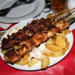 Goat and Fish Brochettes