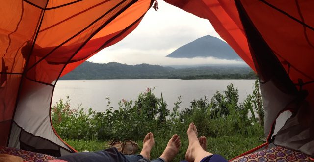 Camping on Lake Burera